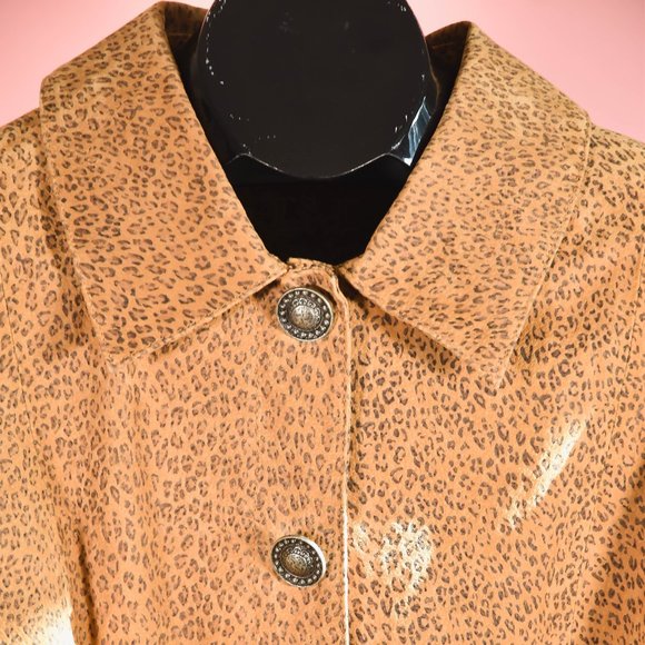 90s 2000s Leopard Print Suede Jacket Size XL - Picture 2 of 6